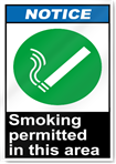 Smoking Permitted In This Area2 Notice Signs