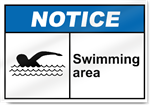 Swimming Area Notice Signs