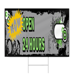 Now Open 24 Hours Sign