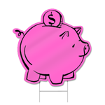 Piggy Bank Shaped Sign