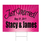 Pink Just Married Sign
