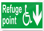 Disabled Refuge Point Down Safety Signs