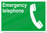 Emergency Telephone Safety Sign