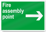 Fire Assembly Point Right Safety Sign