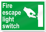 Fire Escape Light Switch Safety Signs