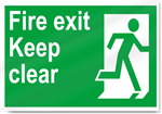 Fire Exit Keep Clear Safety Signs