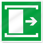 Slide Right To Open Symbol Safety Signs