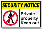 Private Property Keep Out Security Sign