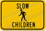 Horizontal Slow Children With Child Symbol Sign