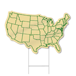 U.S. Map Shaped Sign