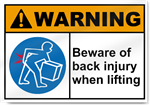 Beware Of Back Injury When Lifting Warning Signs