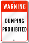 Warning Dumping Prohibited Sign