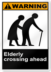 Elderly Crossing Ahead Warning Signs