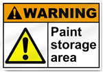 Paint Storage Area Warning Signs