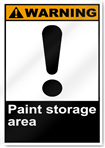 Paint Storage Area Warning Signs