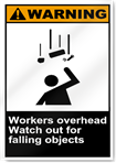 Workers Overhead Watch Out For Falling Objects Warning Signs